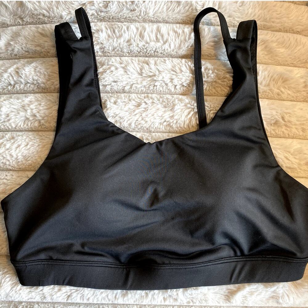 SHEIN Curve Womens Black Satin Cutout Strappy Crop Top Plus Size 0XL